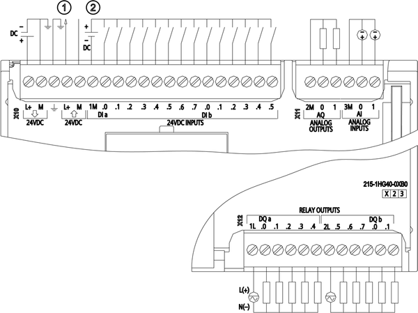 6ES7215-1HG40-0XB0 SIMATIC S7-1200 CPU 1215C DC/DC/rơle 14DI / 10DQ / 2AI / 2AQ Siemens