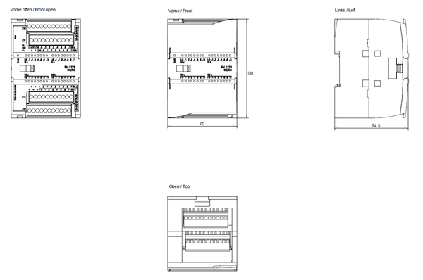 6ES7223-1BL32-0XB0 SIMATIC S7-1200 SM 1223 DI 16x24 V DC DQ 16x24 V DC Siemens