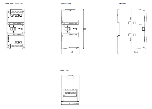 6ES7231-5QD32-0XB0 SIMATIC S7-1200 SM 1231 AI 4x16 bit TC Siemens