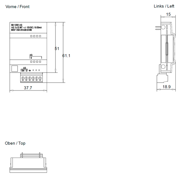 6ES7232-4HA30-0XB0 SIMATIC S7-1200 SB 1232 AQ 1x12 bit Siemens
