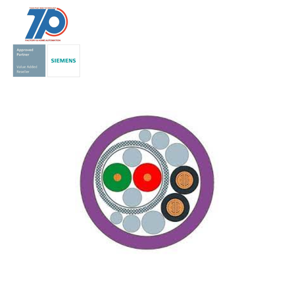 6XV1860-2S Cáp PB hybrid chắc chắn 2xCu 0,64mm 2xCu 1,5mm2 khả năng chống mối hàn tính theo mét Siemens
