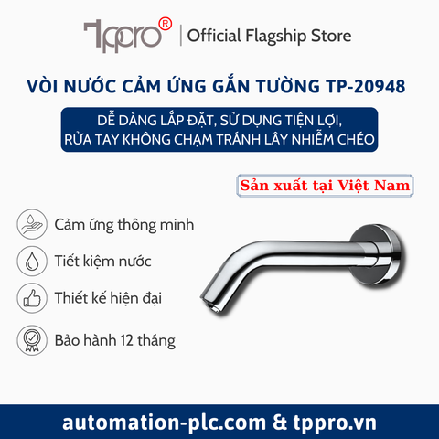 Vòi Nước Cảm Ứng Tự Động Gắn Tường TPPRO TP-20948