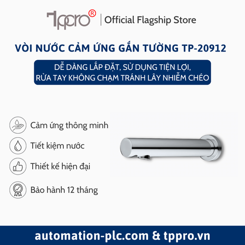 Vòi Nước Cảm Ứng Tự Động Gắn Tường TPPRO TP-20948