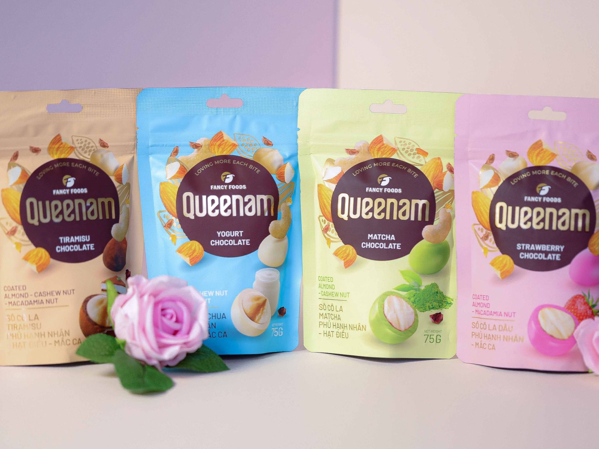  Túi set quà Socola Queenam 4 gói 75 gram 