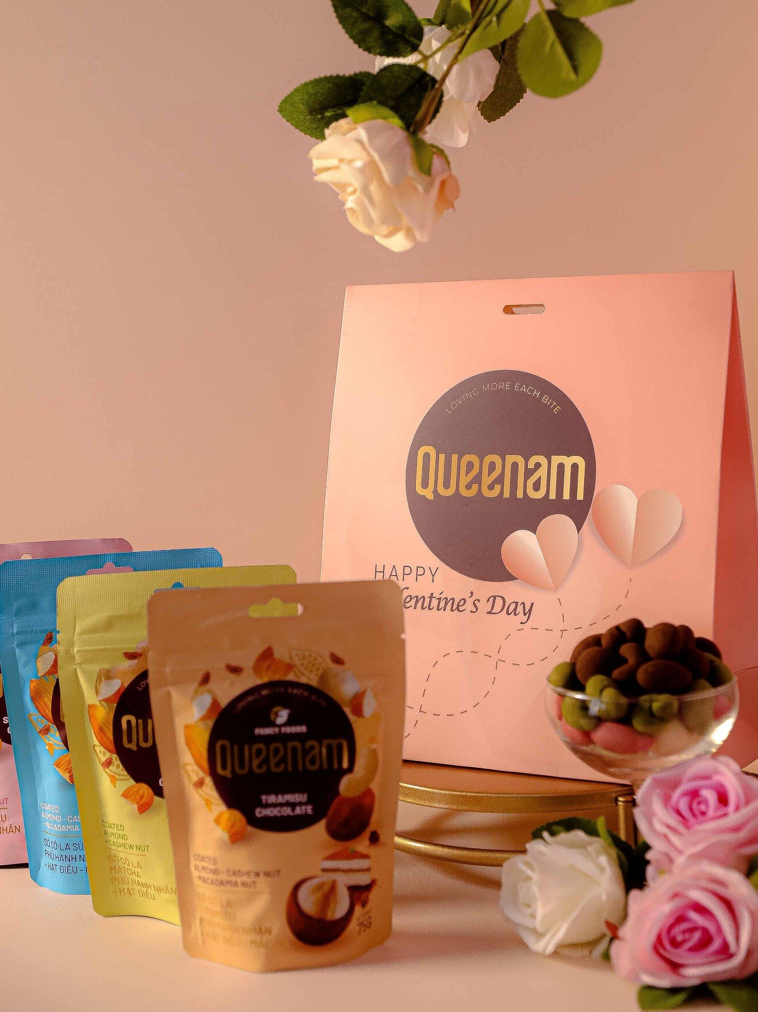  Túi set quà Socola Queenam 4 gói 75 gram 