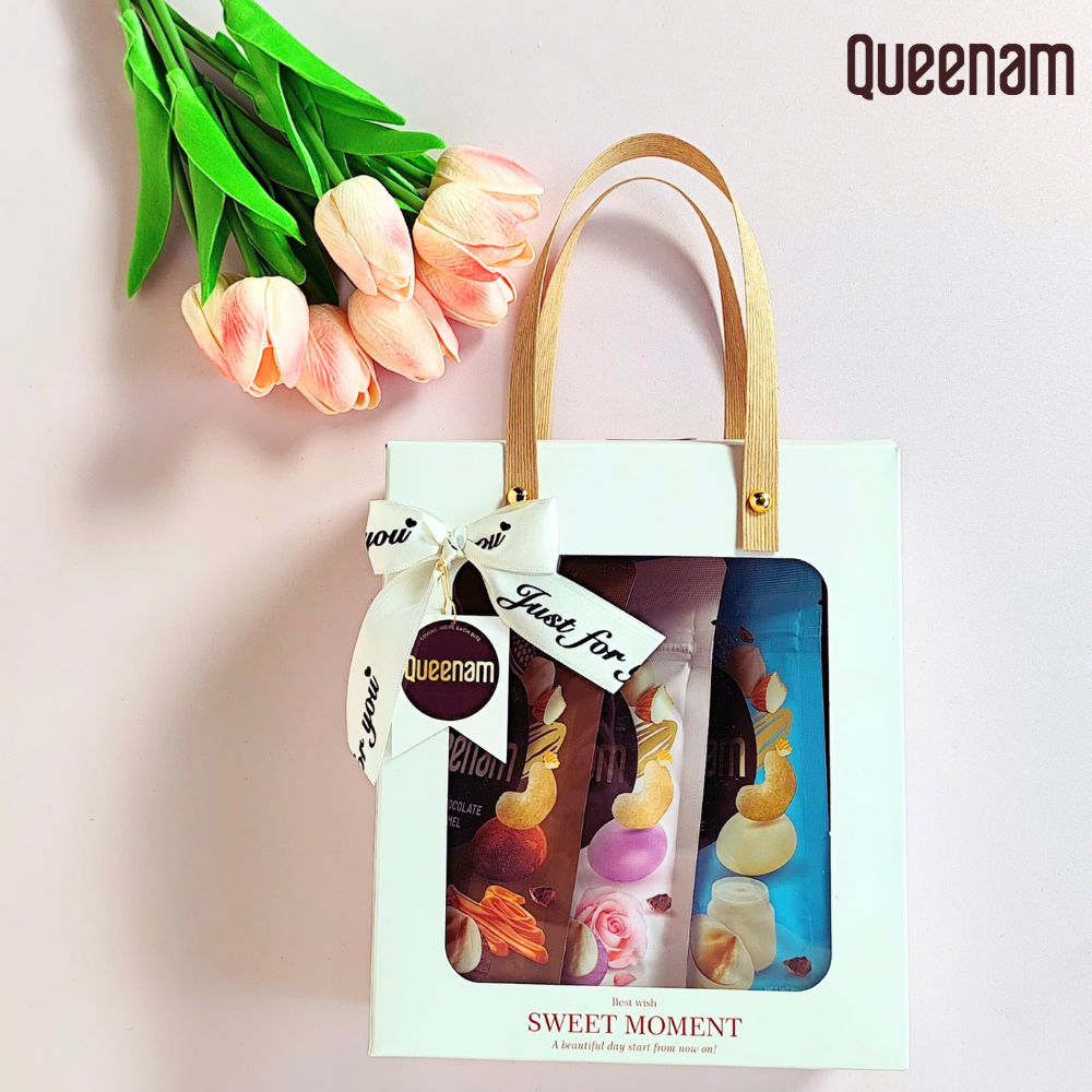  [TẶNG THIỆP + TÚI TOTE] Túi set quà socola Queenam cho ngày 8/3 