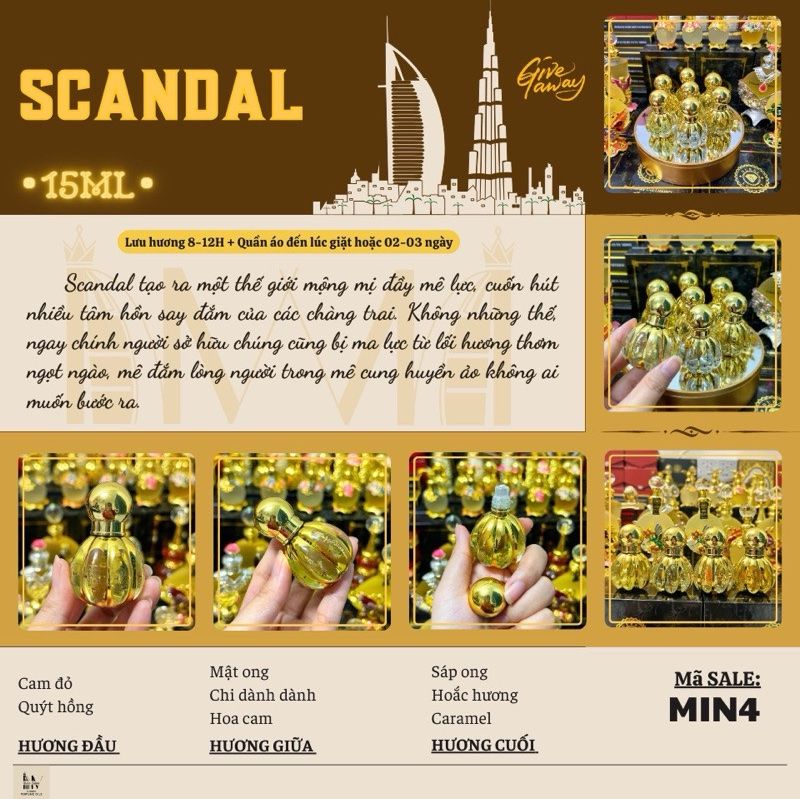  [SALE] Navie Dubai Chai lăn tinh dầu kiểu 15ml 