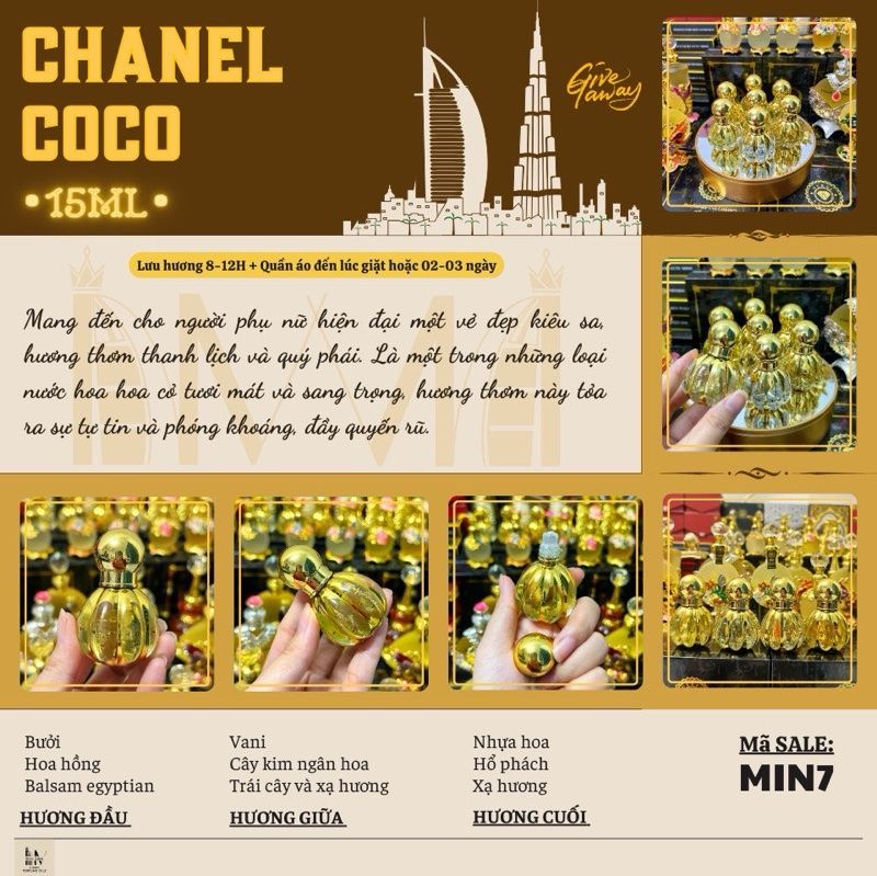  [SALE] Navie Dubai Chai lăn tinh dầu kiểu 15ml 