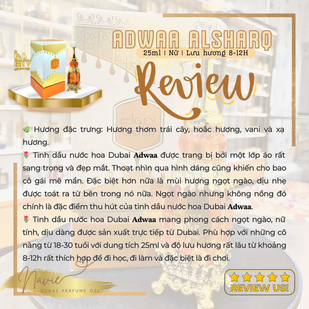  [Navie Dubai] Adwaa • Tinh dầu nước hoa Nội Địa Dubai 
