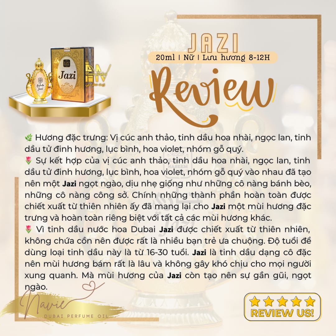  [Navie Dubai] Jazi • Tinh dầu nước hoa Nội Địa Dubai 