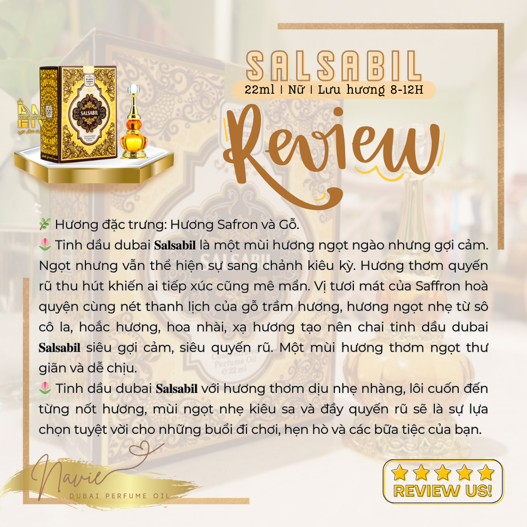  [Navie Dubai] Salsabil • Tinh dầu nước hoa Nội Địa Dubai 