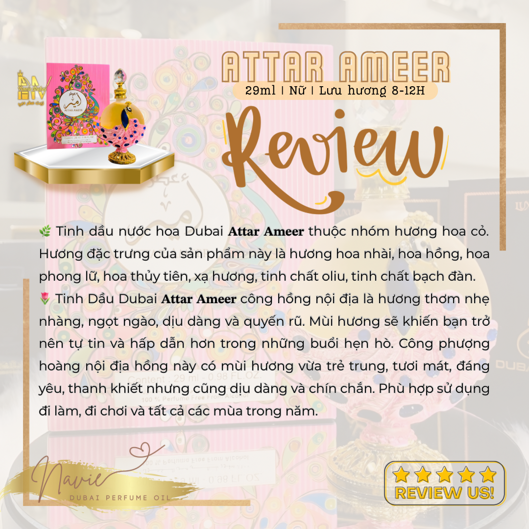  [Navie Dubai] Attar Ameer • Tinh dầu nước hoa Nội Địa Dubai 