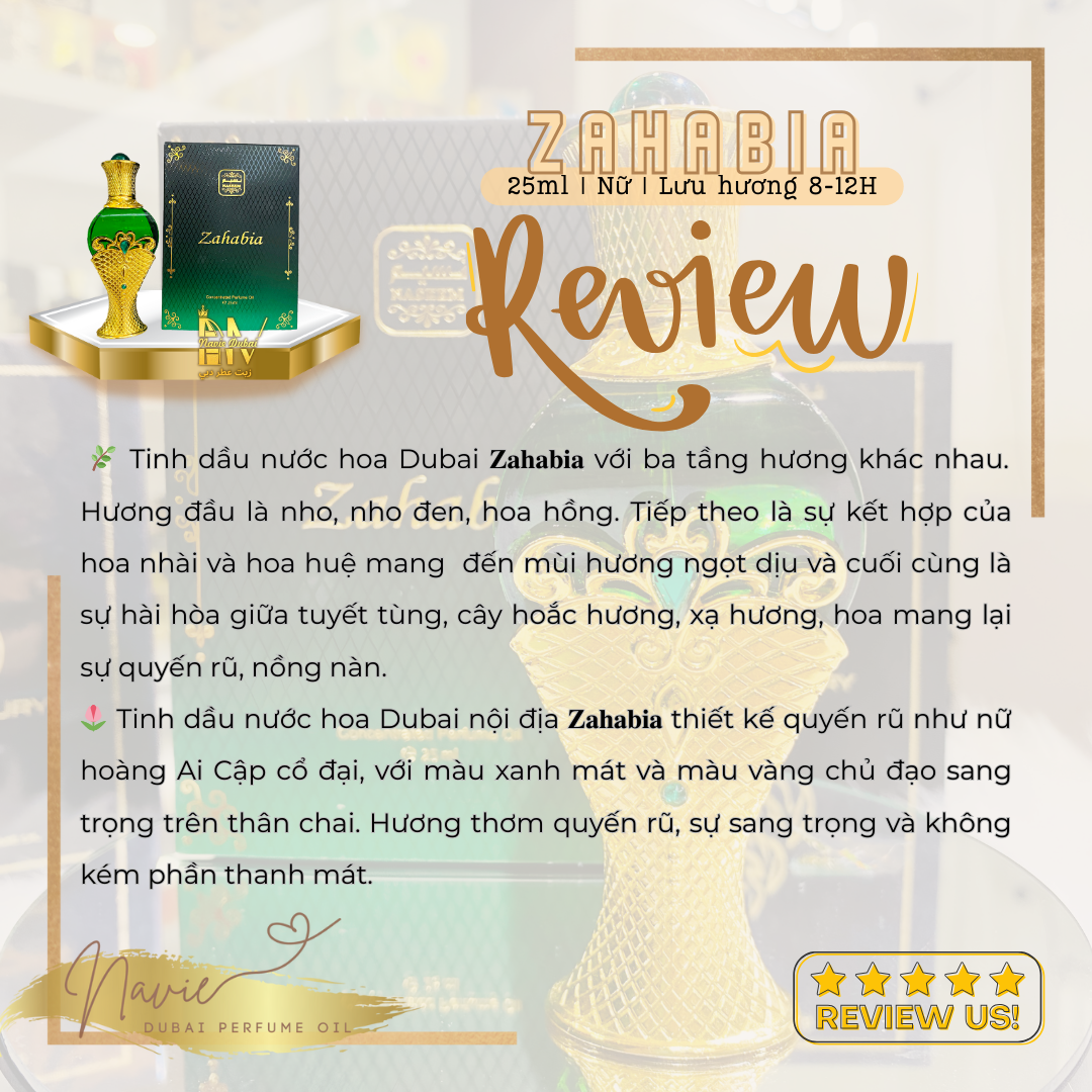  [Navie Dubai] Zahabia • Tinh dầu nước hoa Nội Địa Dubai 