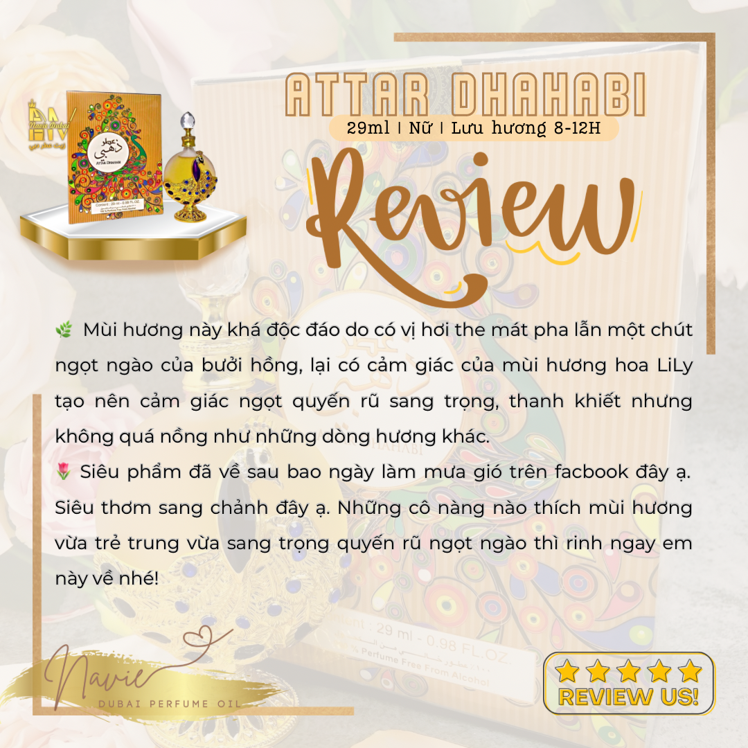  [Navie Dubai] Attar Dhahabi • Tinh dầu nước hoa Nội Địa Dubai 