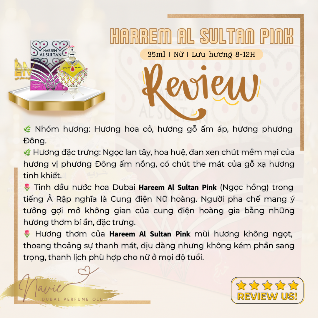  [Navie Dubai] Hareem Al Sultan Pink • Tinh dầu nước hoa Nội Địa Dubai 