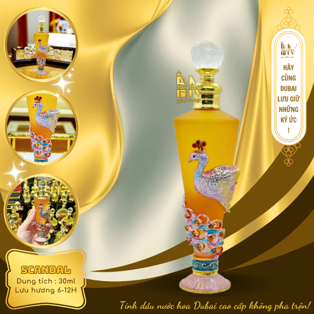  [SALE] Navie Dubai Tinh dầu nước hoa Dubai Chai Thiết kế Con công 