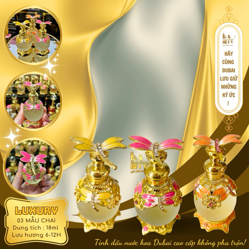  [SALE] Navie Dubai Tinh dầu nước hoa Dubai Chai Thiết kế Chuồn chuồn 18ml 