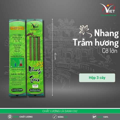 Nhang Trầm 3 Cây Cỡ Lớn Loại 4 Tấc