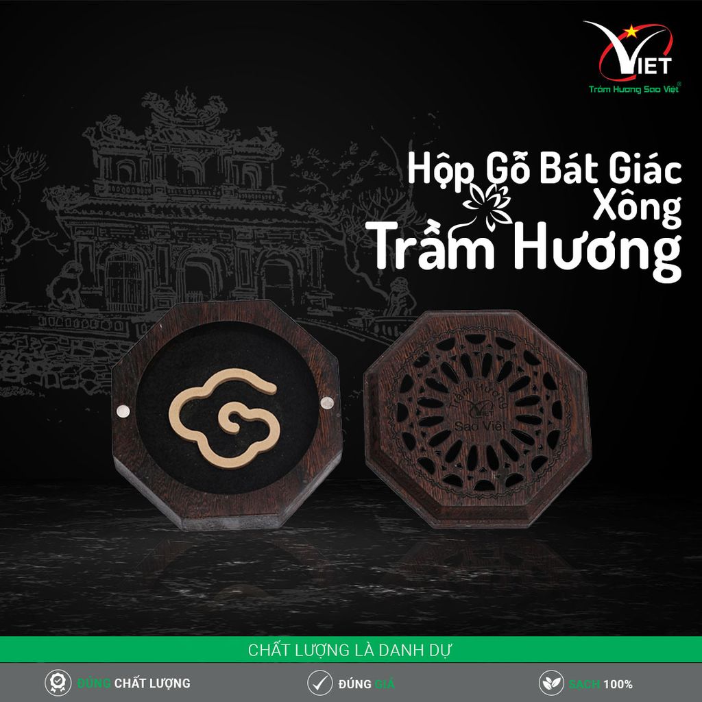 Hộp Gỗ Bát Giác Xông Trầm Hương