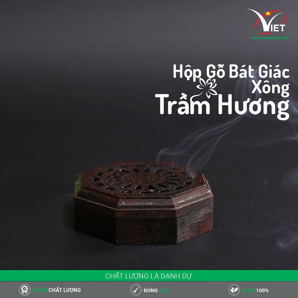 Hộp Gỗ Bát Giác Xông Trầm Hương