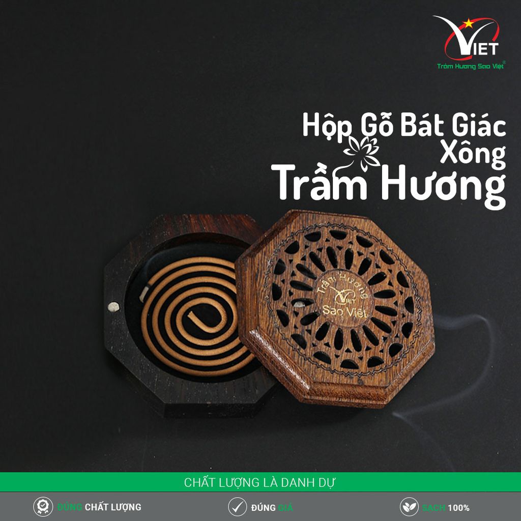 Hộp Gỗ Bát Giác Xông Trầm Hương