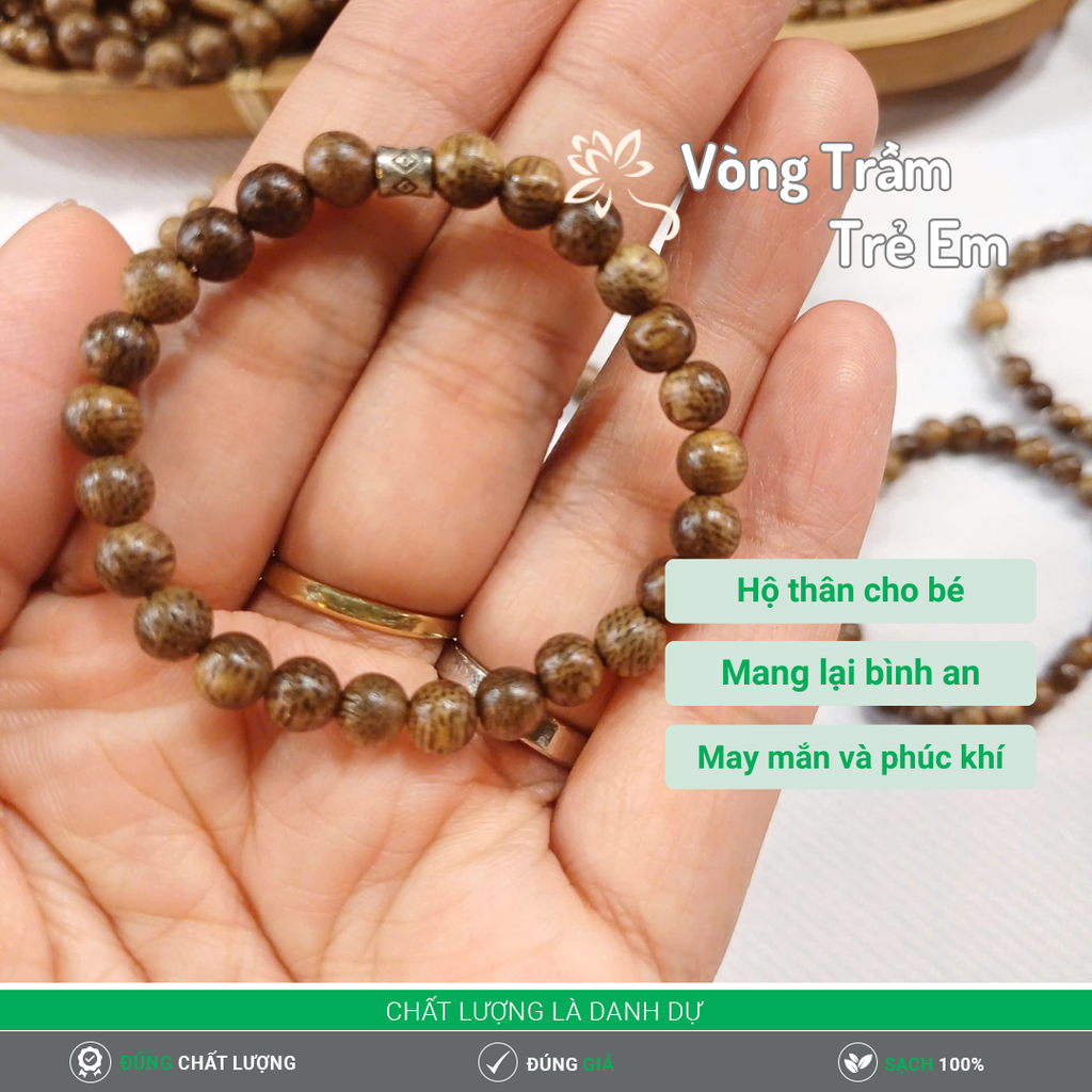 Vòng Trầm Hương Trẻ Em – Bảo Vệ & May Mắn Từ Thiên Nhiên Cho Bé Yêu