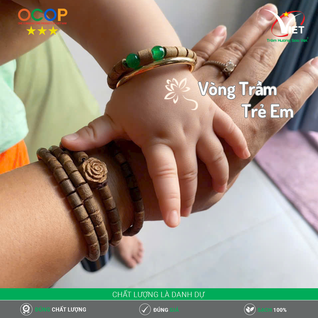 Vòng Trầm Hương Trẻ Em – Bảo Vệ & May Mắn Từ Thiên Nhiên Cho Bé Yêu
