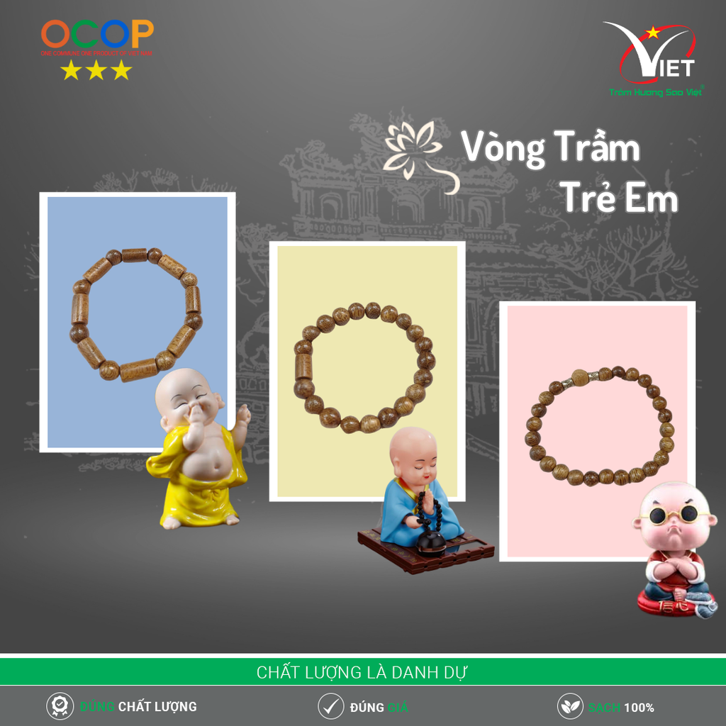 Vòng Trầm Hương Trẻ Em – Bảo Vệ & May Mắn Từ Thiên Nhiên Cho Bé Yêu