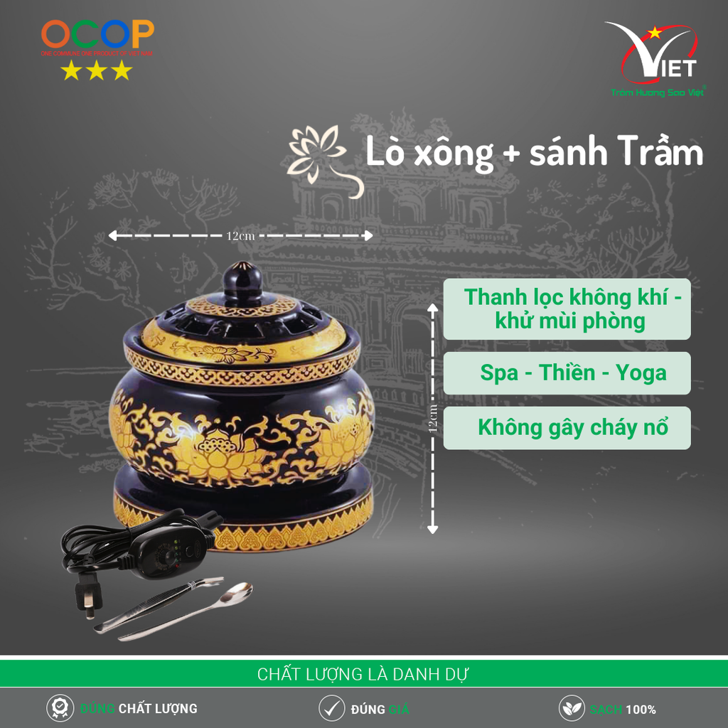 Lò xông + sánh Trầm