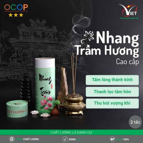 Nhang Trầm Hương Cao Cấp 3 Tấc Hộp Tròn 1 kg hơn 1000 Cây