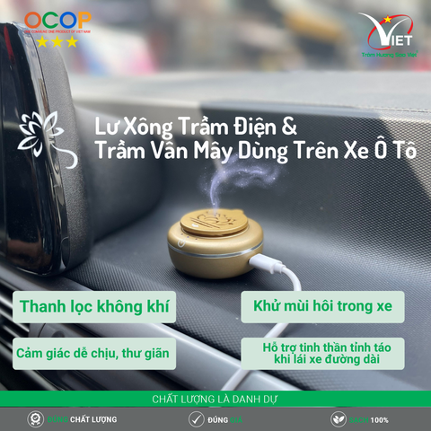 Lư Xông Trầm Điện & Trầm Vân Mây Dùng Trên Xe Ô Tô – Trải Nghiệm Mùi Hương Thư Giãn Đẳng Cấp
