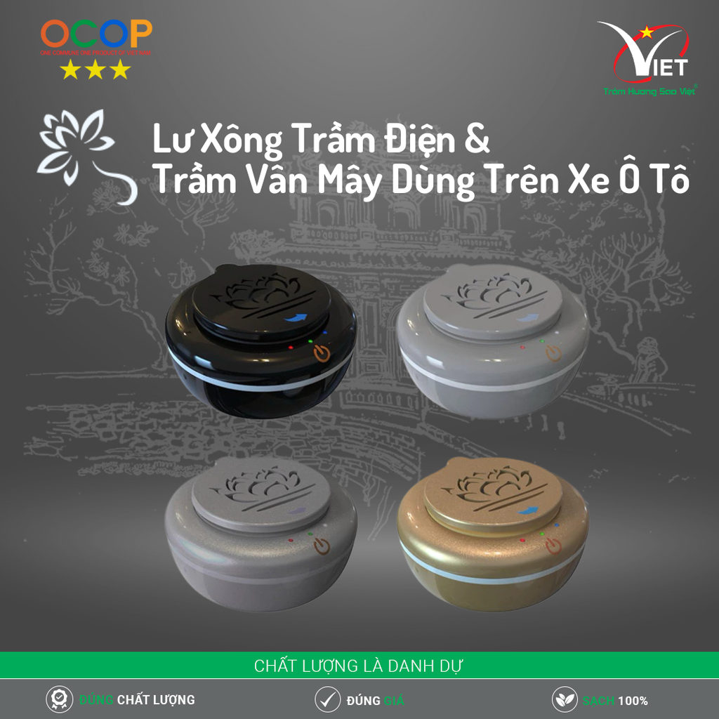 Lư Xông Trầm Điện & Trầm Vân Mây Dùng Trên Xe Ô Tô – Trải Nghiệm Mùi Hương Thư Giãn Đẳng Cấp