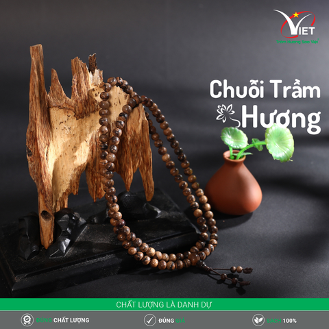 Chuỗi Trầm Hương Thiên Nhiên - Trầm Chìm - 108 Hạt