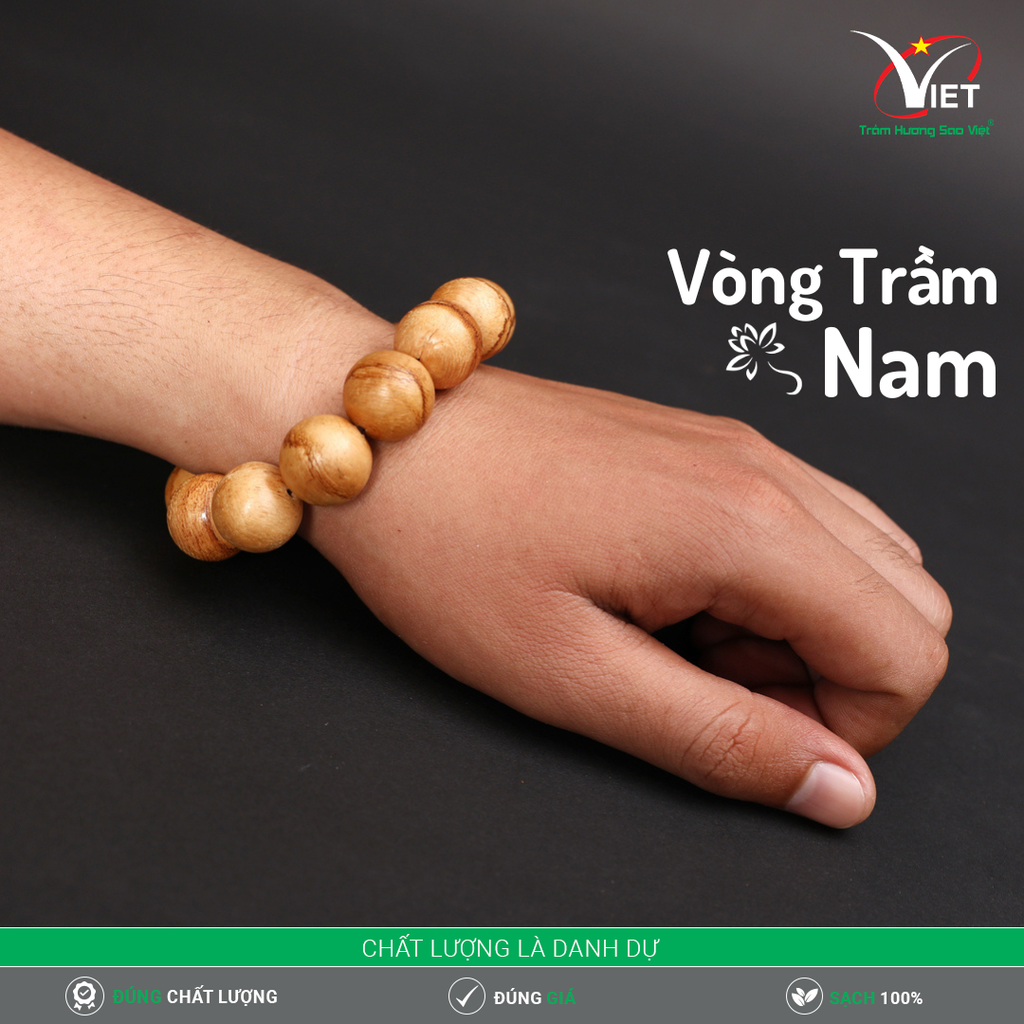 Vòng Trầm Nam - Trầm Thiên Nhiên - Kiểu Tròn 16 Ly