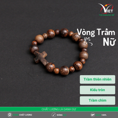 Vòng Trầm Nữ Thiên Nhiên Kiểu Tròn - Trầm Chìm - Sang Trọng Và Khác Biệt