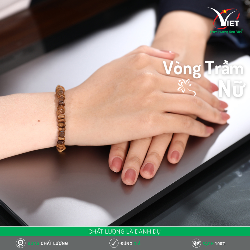 Vòng Trầm Mảnh Thiên Nhiên Dành Cho Nữ - Độc Đáo
