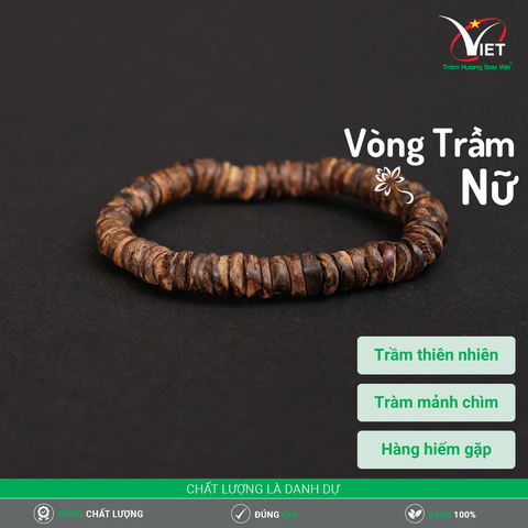 Vòng Trầm Nữ - Trầm Mảnh Chìm Thiên Nhiên - Hàng Độc Hiếm Gặp