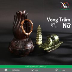 Vòng Trầm Hương Thiên Nhiên - Kiểu Đốt Trúc Đính Hạt Vàng Tĩnh Điện - Tinh Tế Cho Phái Nữ