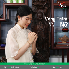 Vòng Trầm Hương Thiên Nhiên - Kiểu Đốt Trúc Đính Hạt Vàng Tĩnh Điện - Tinh Tế Cho Phái Nữ