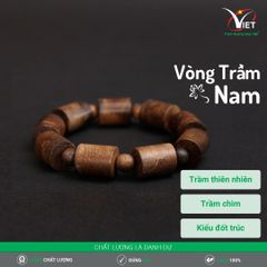 Vòng Tay Trầm Hương Nam - Trầm Chìm - Thiên Nhiên - Kiểu Đốt Trúc