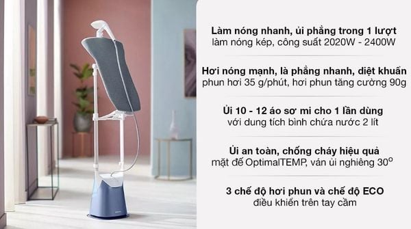 Bàn Ủi Hơi Nước Đứng Philips GC625/29 2400W