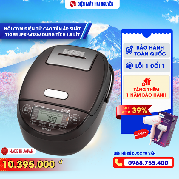 Nồi cơm điện tử áp suất cao tần 1.8 lít Tiger JPK-W18W