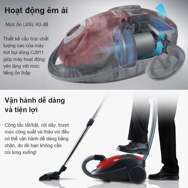 Máy hút bụi có túi Panasonic MC-CJ911RN49