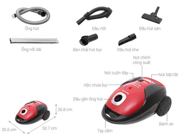 Máy hút bụi có túi Panasonic MC-CJ911RN49