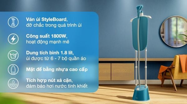 Bàn Ủi Hơi Nước Đứng Philips STE1040/20 1800W