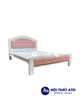 Giường sắt hộp 5x10 trắng hồng