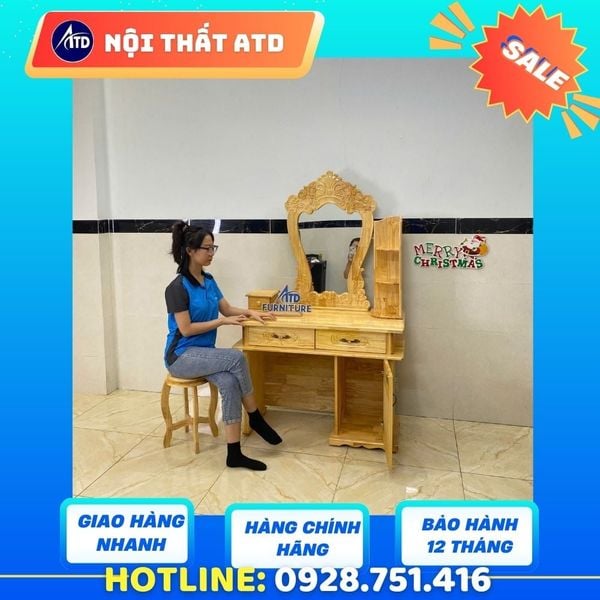 bàn trang điểm gỗ thông