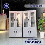  Tủ hồ sơ sắt 2 cánh kính có khóa - sơn tĩnh điện 