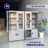  Tủ hồ sơ sắt 2 cánh kính có khóa - sơn tĩnh điện 