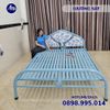 Giường sắt đơn ống tròn xanh